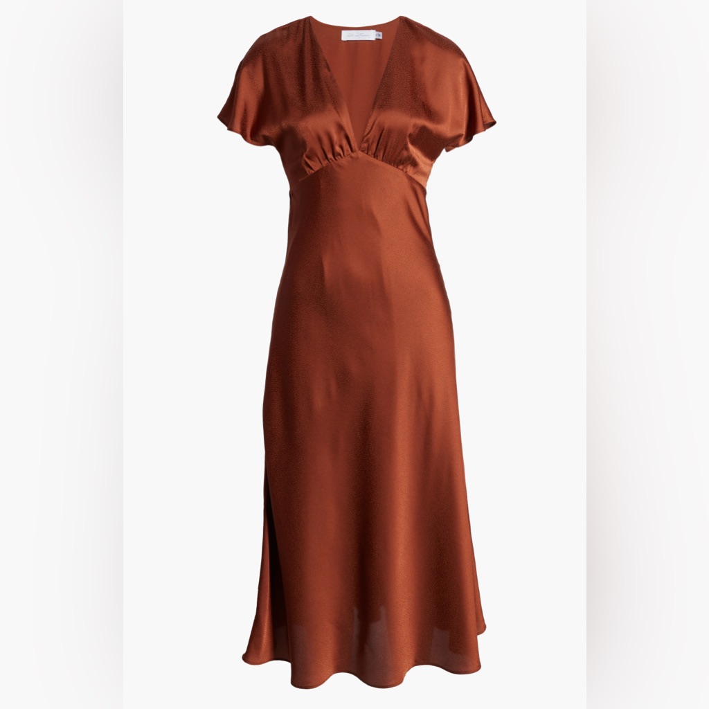 All In Favor Xl Jacquard Satin Midi Dress